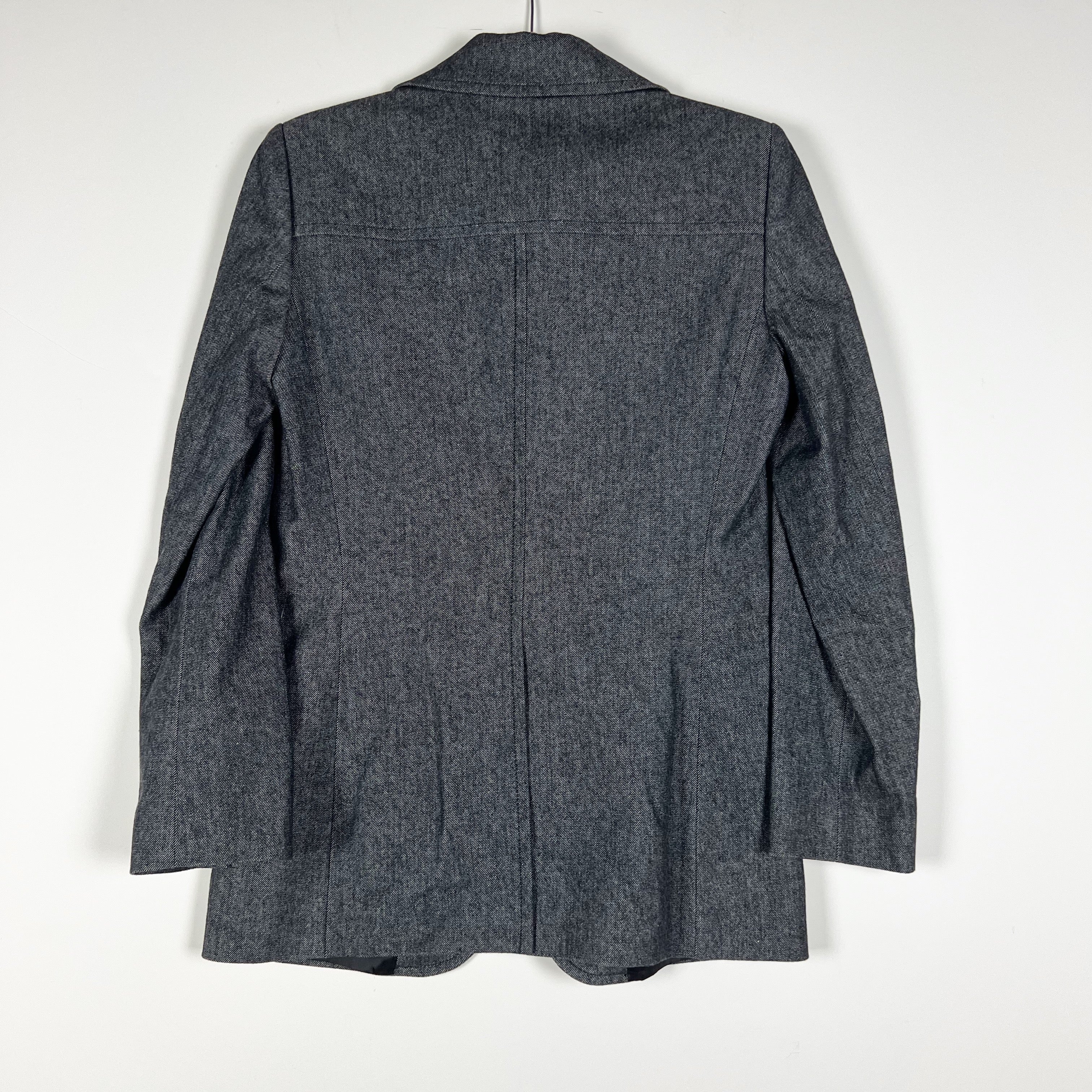 NEW Michael Kors Cotton Cashmere Woven Three Button Blazer Jacket Gray Black 6