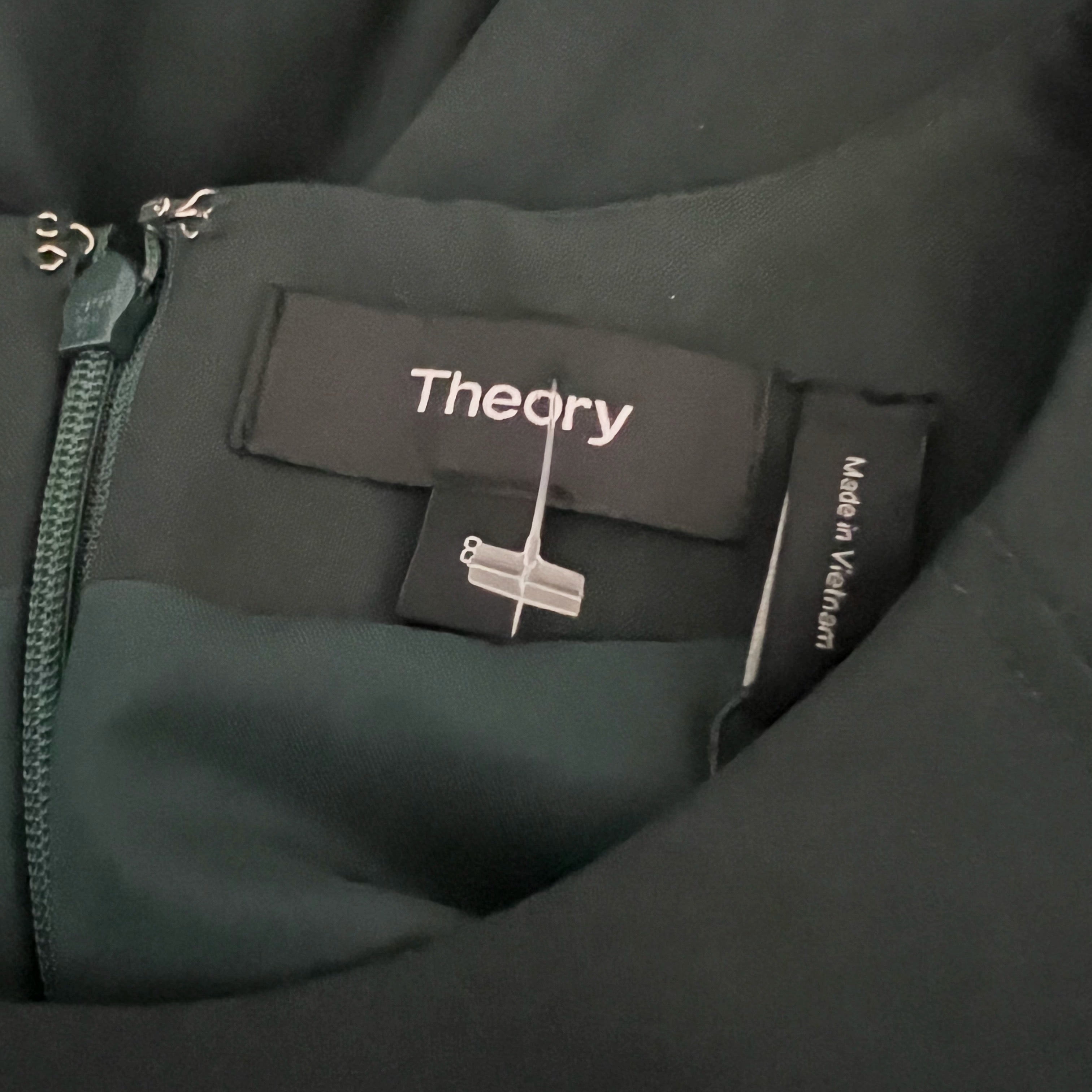 NEW Theory Classic Power Stretch Wool Sleeveless Sheath Dress Dark Billiard 8