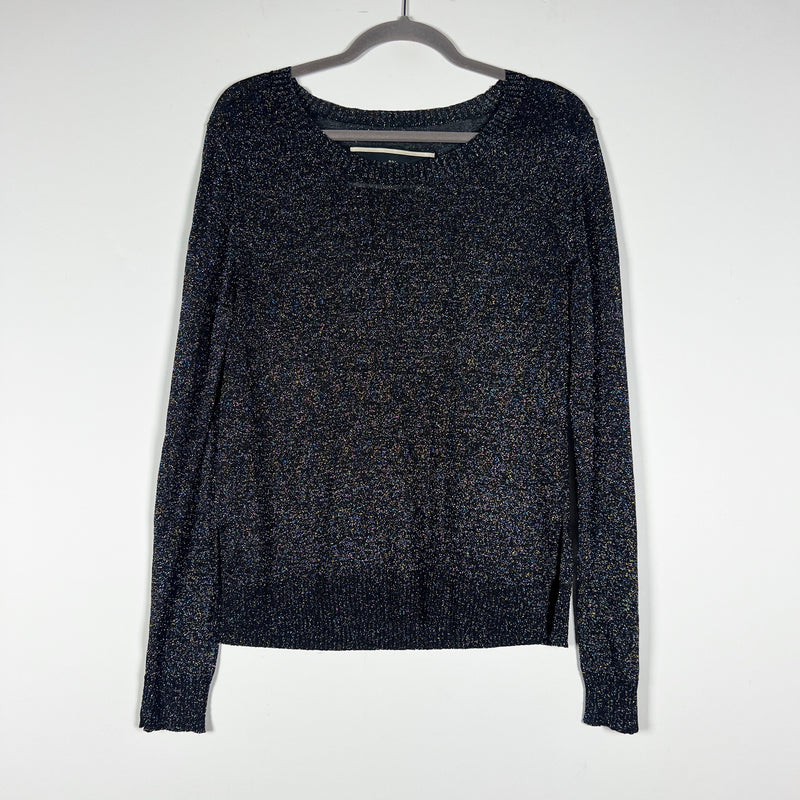 By Malene Birger Wool Blend Knit Stretch Semi Sheer Metallic Sparkle Sweater L