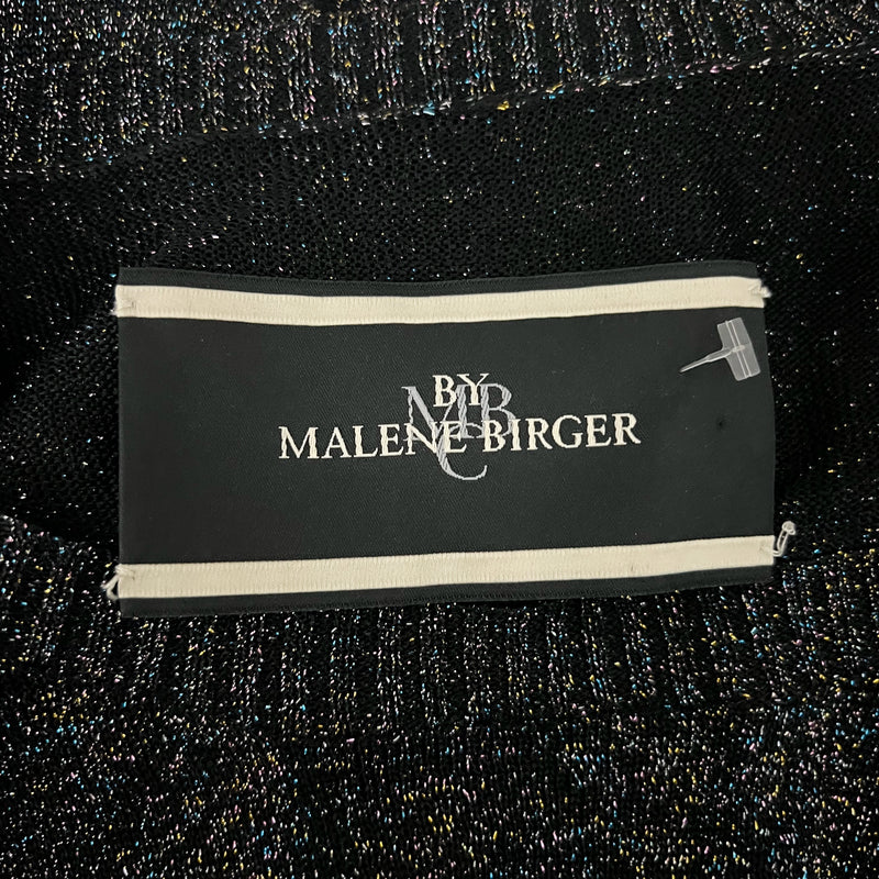 By Malene Birger Wool Blend Knit Stretch Semi Sheer Metallic Sparkle Sweater L