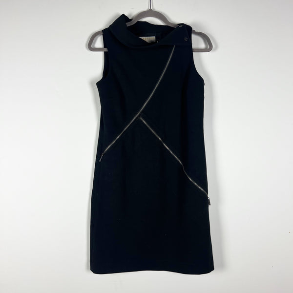 MICHAEL Michael Kors Multi Asymmetrical Zipper Detail Sleeveless Shift Dress 6