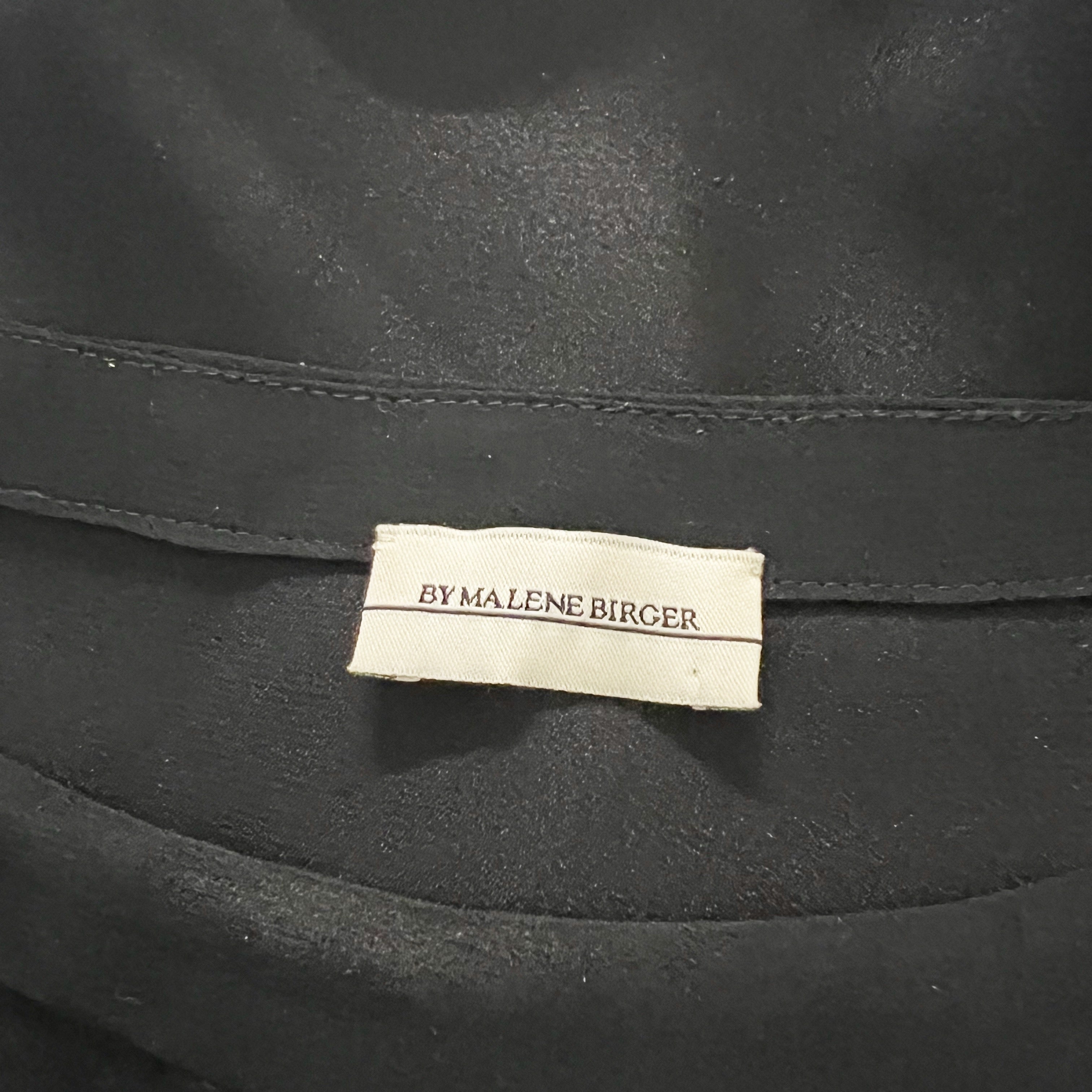 By Malene Birger Linaramma Satin Gathered Pin Tuck Pleated Short Sleeve Blouse S