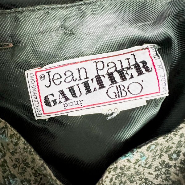 Jean Paul Gaultier Pour Gibo Vintage Micro Floral Flower Jacquard Pencil Skirt