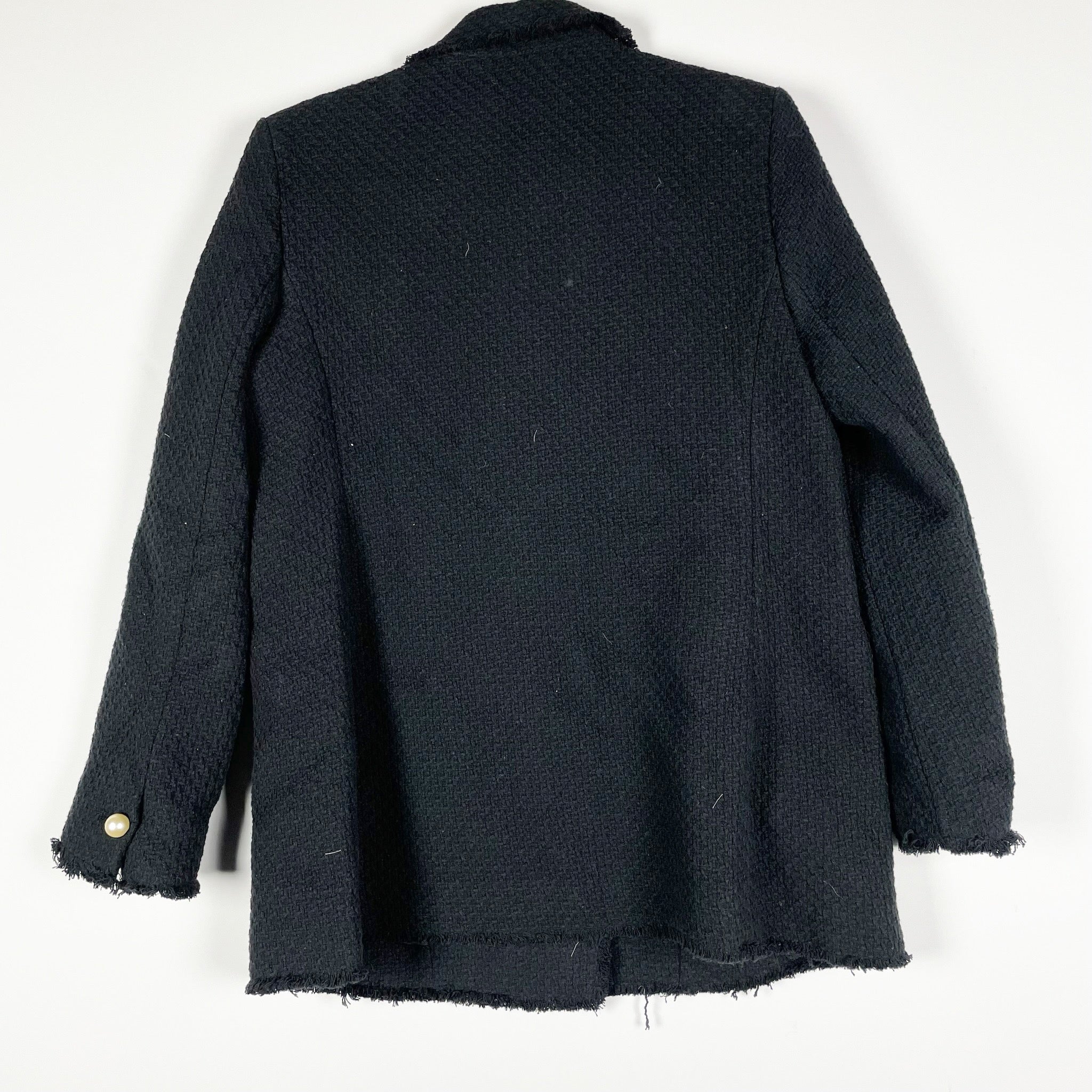 NEW MNG Americana Quintin Cotton Textured Double Breasted Tuxedo Blazer Jacket