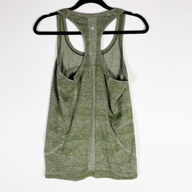 Lululemon Swiftly Speed Racerback White Everglades Black Field Green Tank Top 8