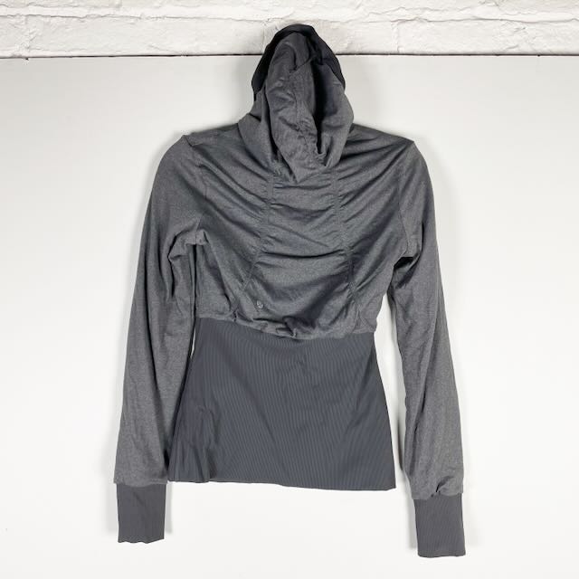 Lululemon Women's Dance Studio Full Zip Reversible Hooded Jacket Blurred Gray M