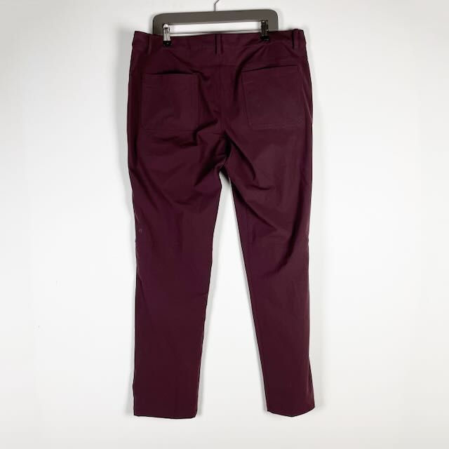 Lululemon Men's Mid Rise Straight Leg Casual Trouser Pants Burgundy 38