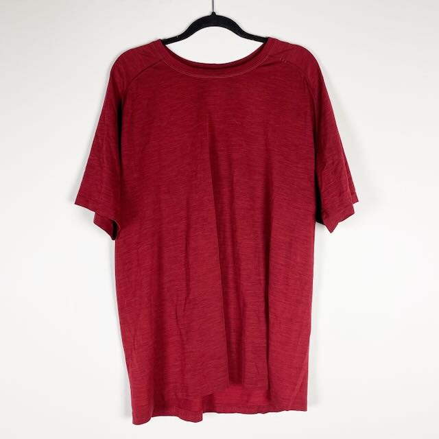 Lululemon Men's Crew Neck Short Sleeve Athletic Work Out Tee Shirt Red XXL