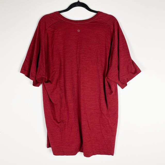 Lululemon Men's Crew Neck Short Sleeve Athletic Work Out Tee Shirt Red XXL