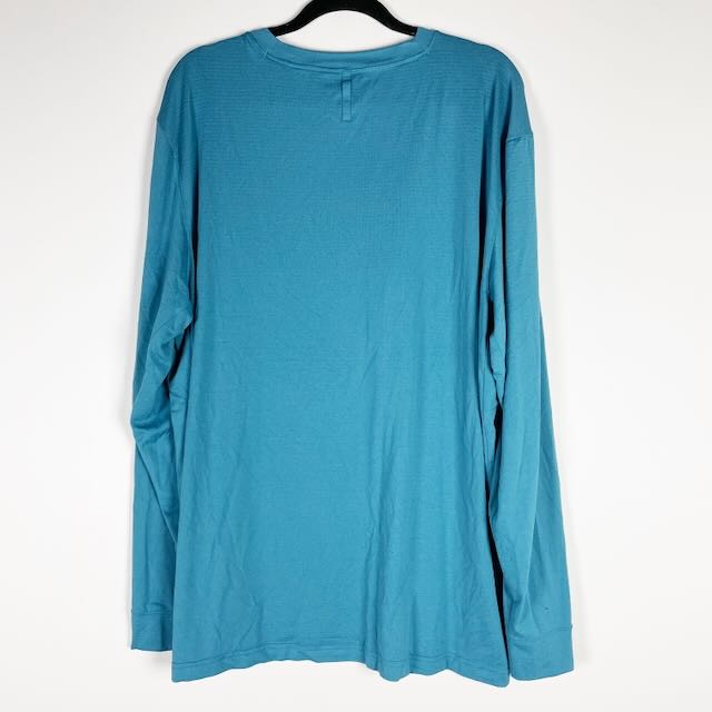 Lululemon Men's Crew Neck Athletic Work Out Long Sleeve Tee Shirt Blue XXL