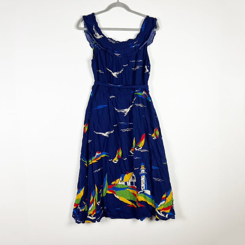 48 Of 52 Conversations Anthropologie Colloquial Nautical Print Motif Midi Dress