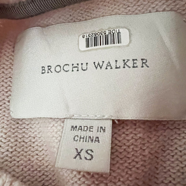 Brochu Walker Jacona Pullover Cotton Cashmere Crew Neck Cinched Sweater Pink XS