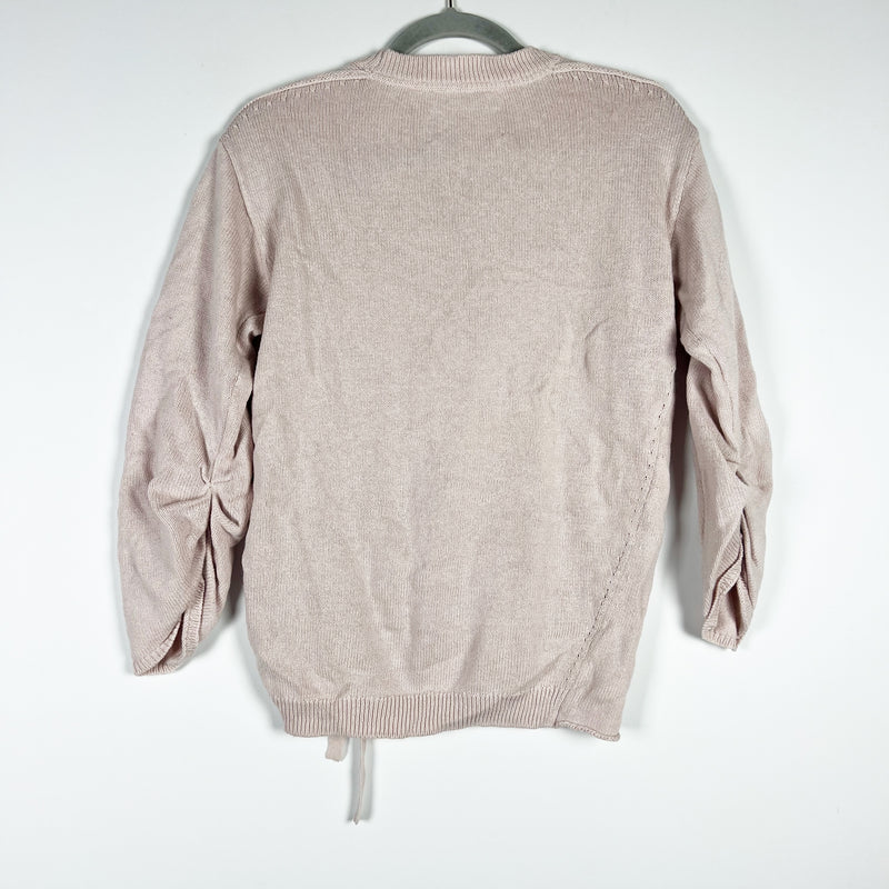 Brochu Walker Jacona Pullover Cotton Cashmere Crew Neck Cinched Sweater Pink XS