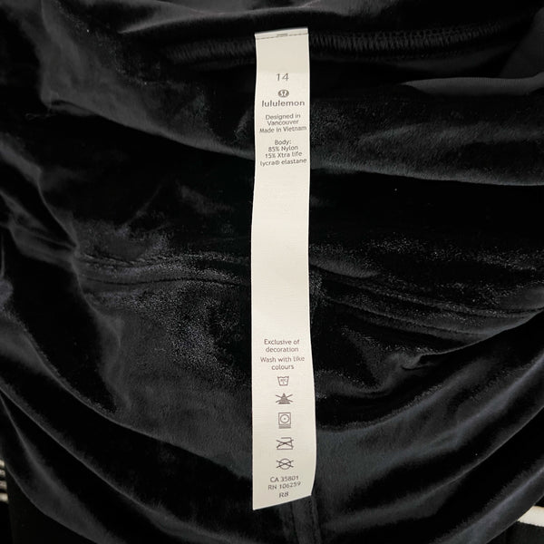 NEW Lululemon Women's Wunder Lounge High Rise Tight 28" Velvet Velour Black 14