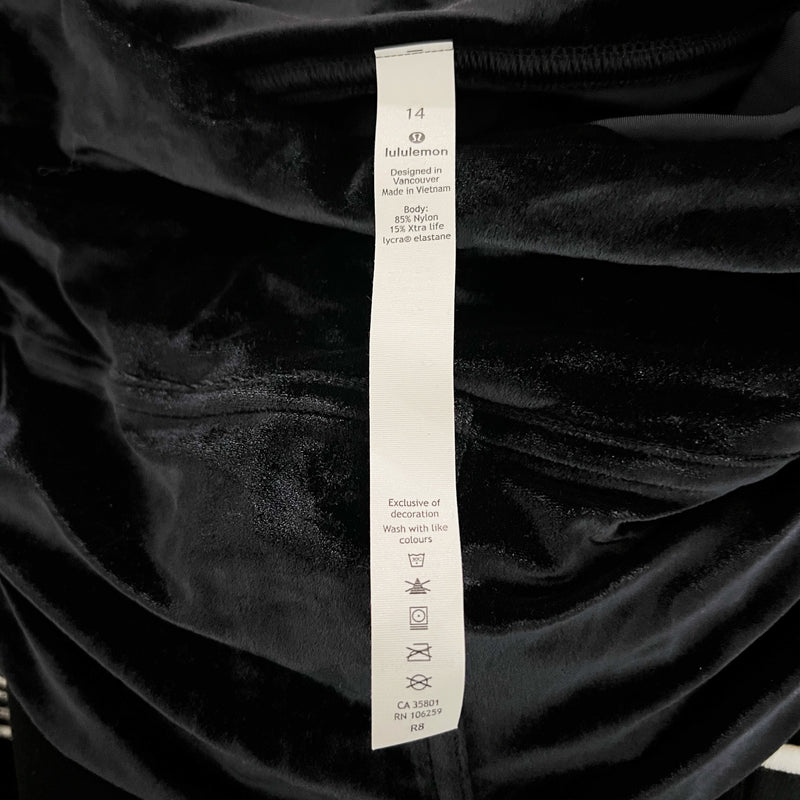 NEW Lululemon Women's Wunder Lounge High Rise Tight 28" Velvet Velour Black 14