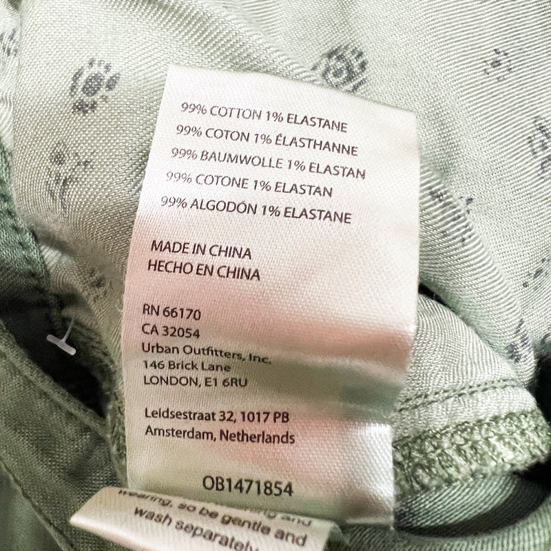 NEW Anthropologie Pilcro Utility Cargo Army Straight Cotton Stretch Pants Moss