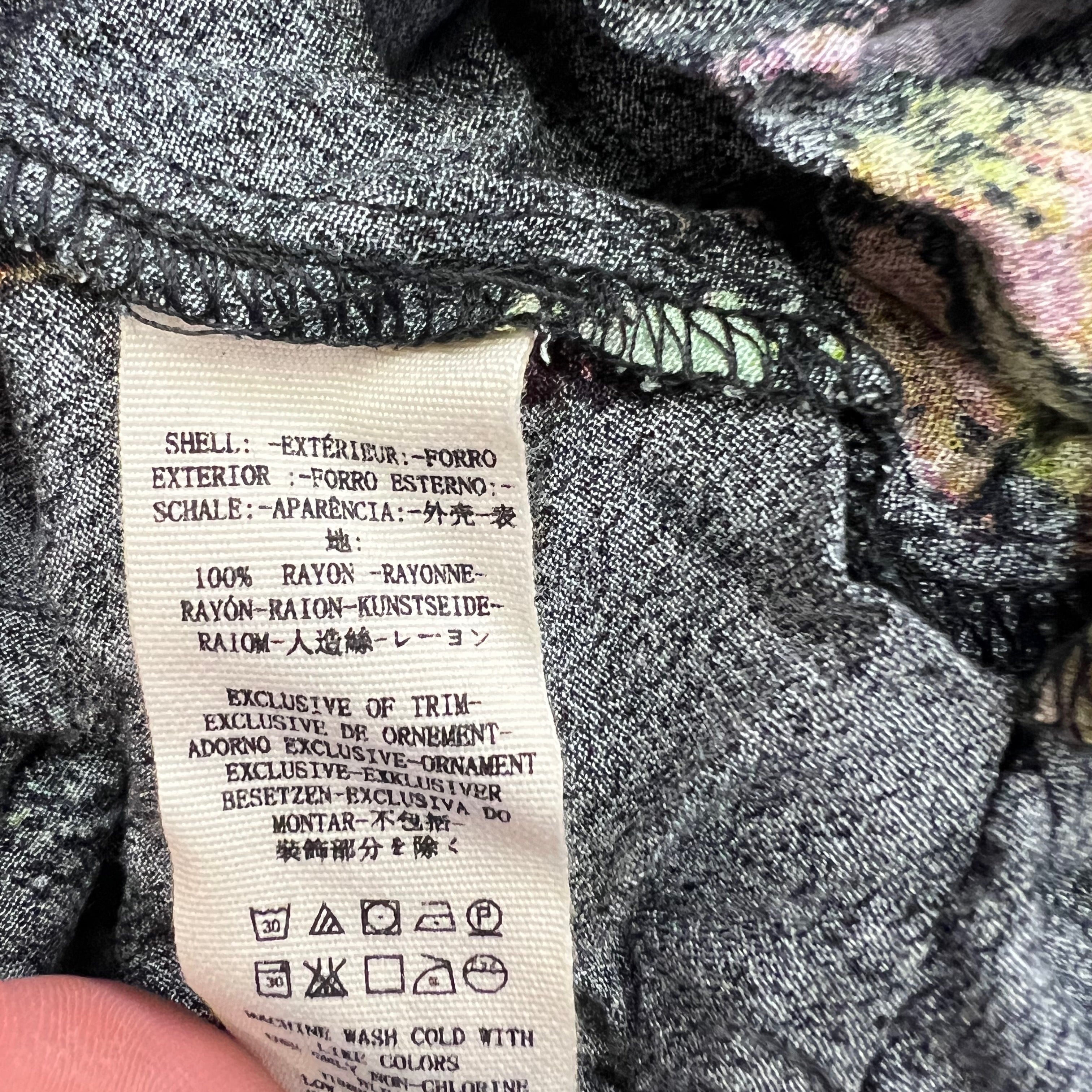 Free People Field Of Butterflies V Neck Long Sleeve Graphic Print Pattern Blouse