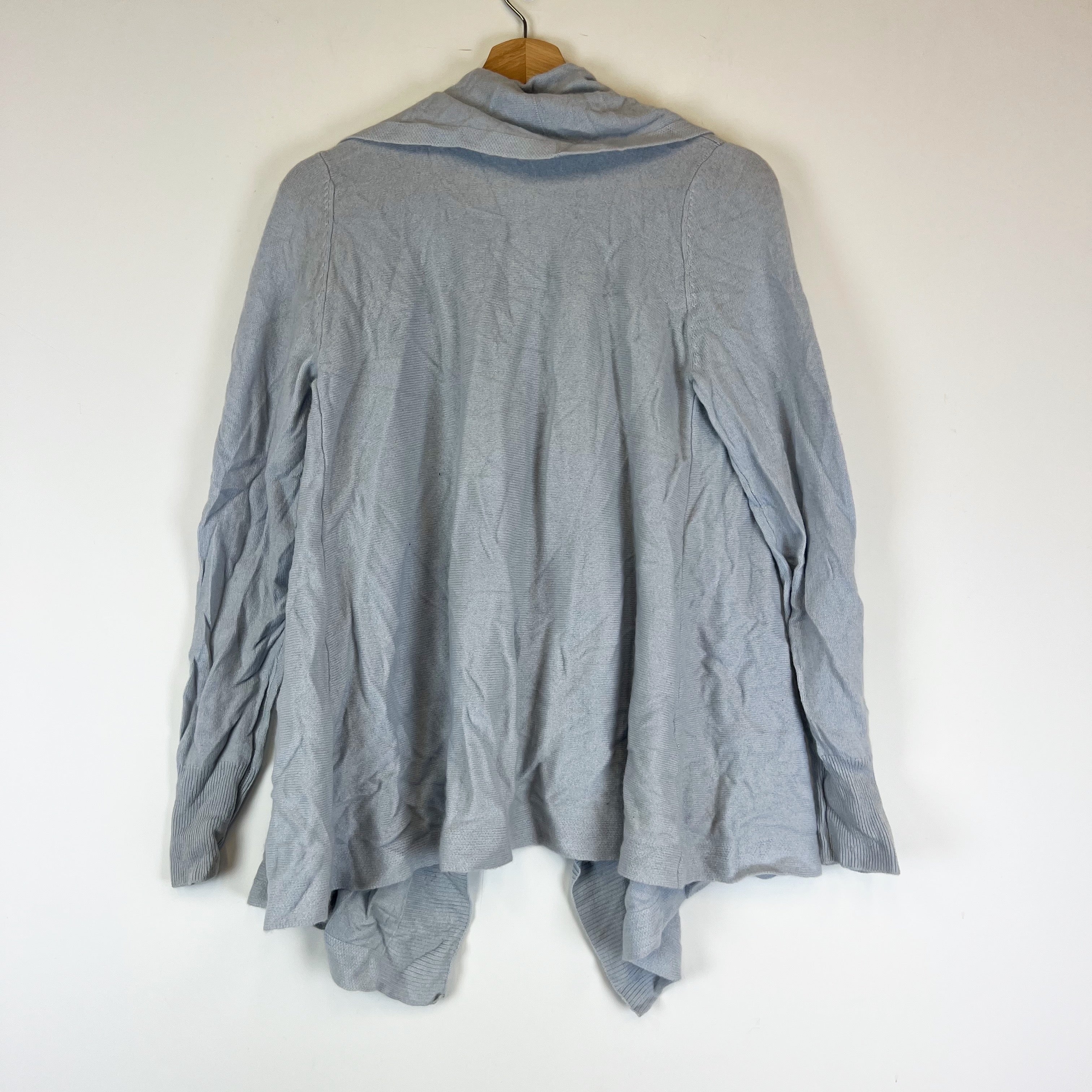 NEW Club Monaco Lycus 100% Cashmere Knit Open Front Shawl Collar Cardigan Blue