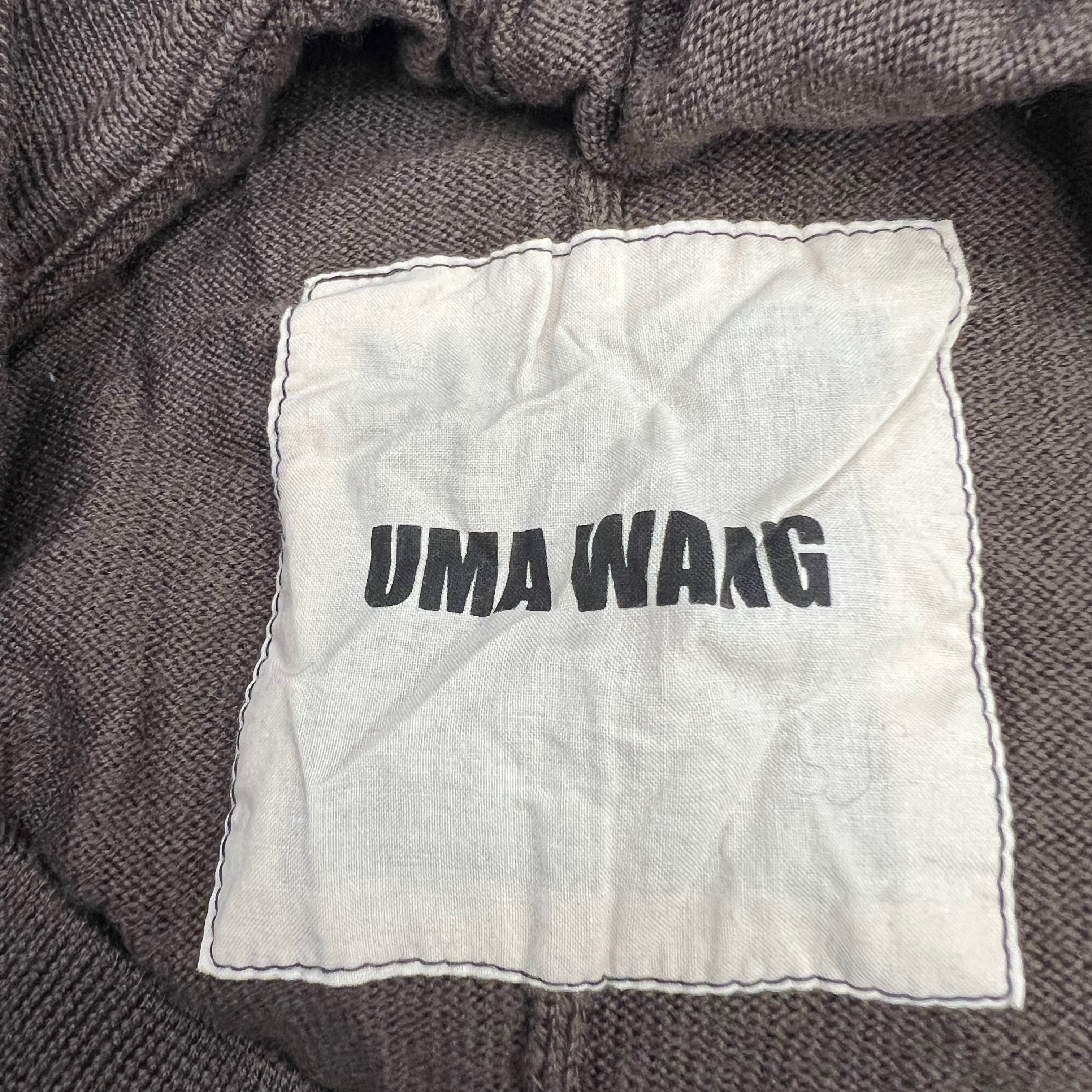 NEW Uma Wang Wool Knit Button Front Cardigan Sweater Black Brown Ombre Large