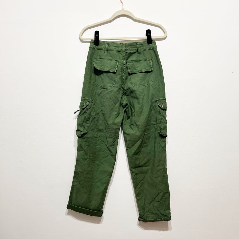 NEW Anthropologie Pilcro Utility Cargo Army Straight Cotton Stretch Pants Moss