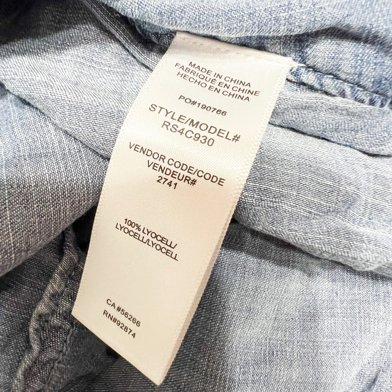 Splendid Aven Indigo Multi Pocket Cargo Lyocell Straight Leg Pant Chambray Blue