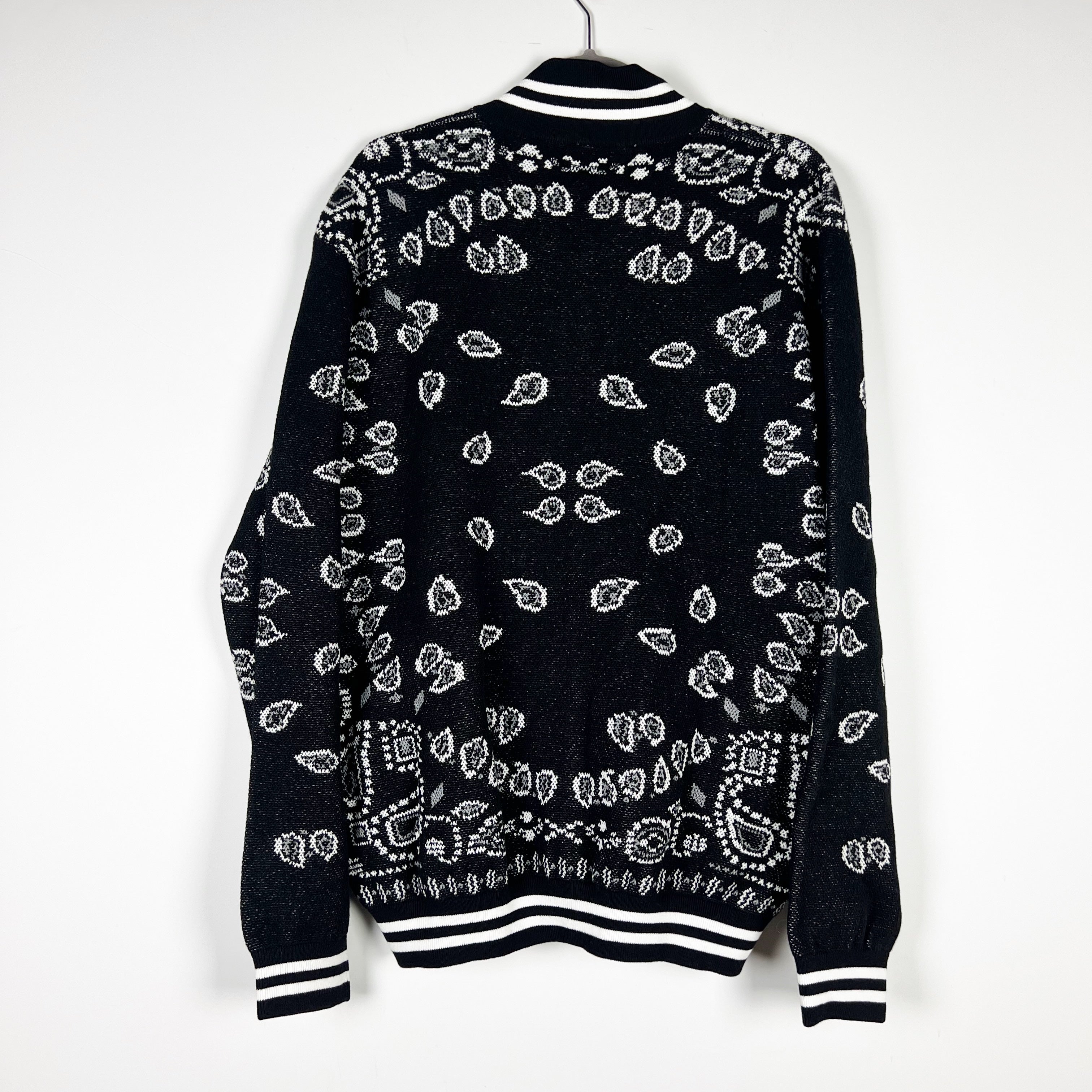 NEW Alanui Bandana Piquet Jacquard Print Cotton Stretch Full Zip Bomber Jacket