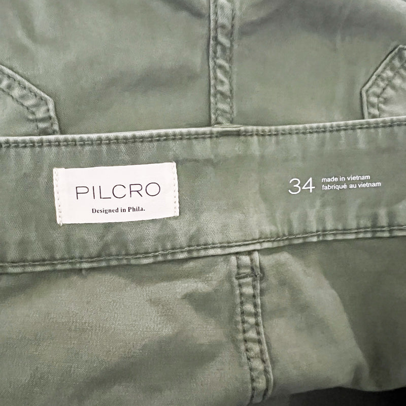 NEW Pilcro Anthropologie The Wanderer Ankle Crop Utility Pants Green 34