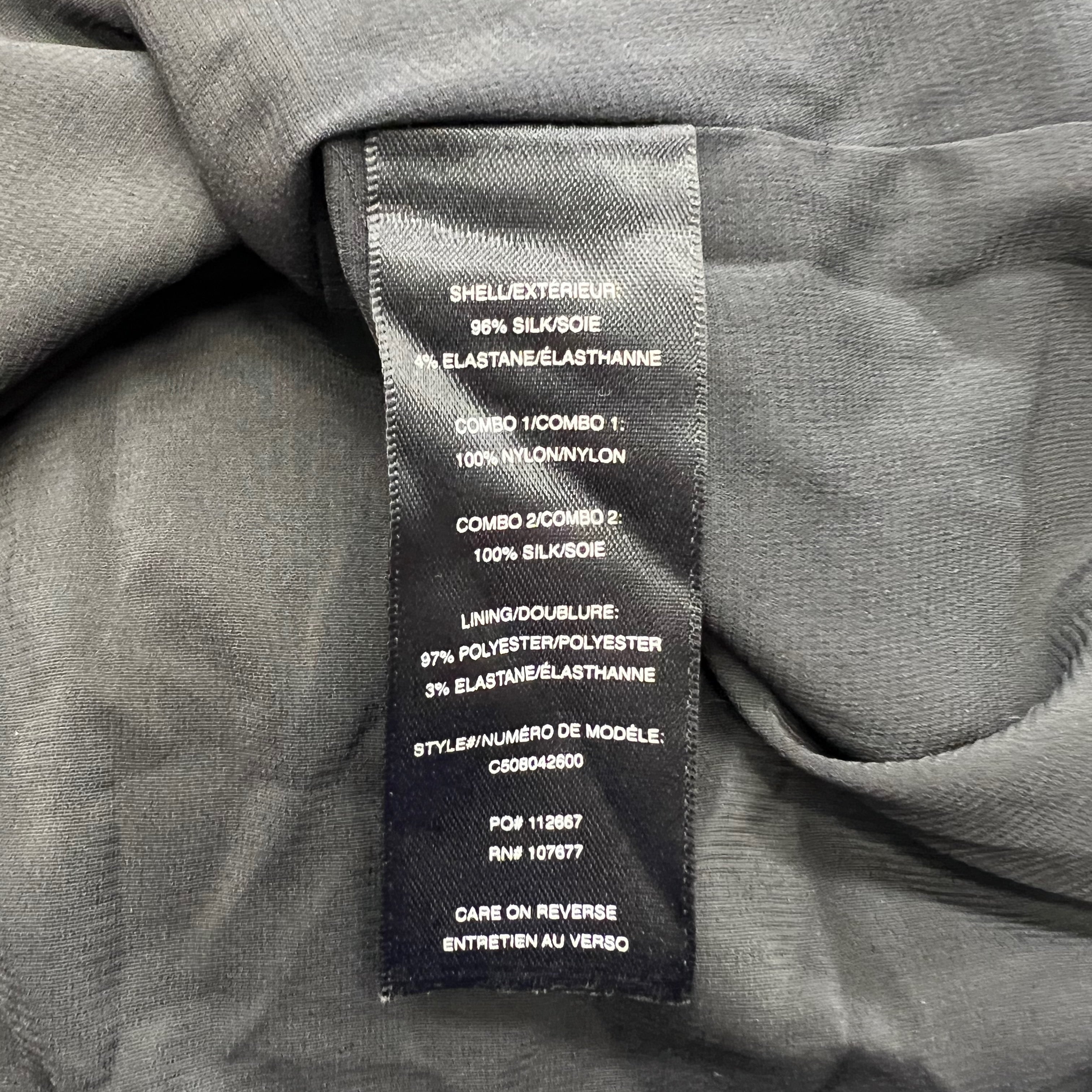 NEW Alice And Olivia Silk Chiffon Beaded Jewel Crystal Detail Cuff Blouse Shirt