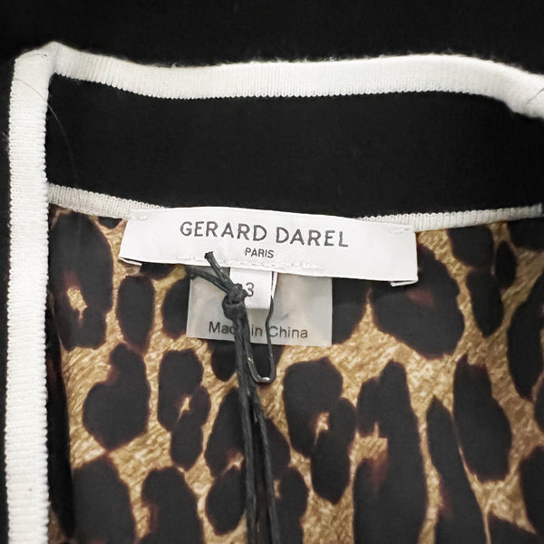 NEW Gerard Darel Paris Doly Oversized Knit Stretch Cardigan Sweater Black Medium