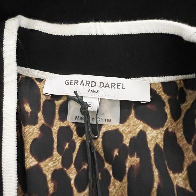 NEW Gerard Darel Paris Doly Oversized Knit Stretch Cardigan Sweater Black Medium
