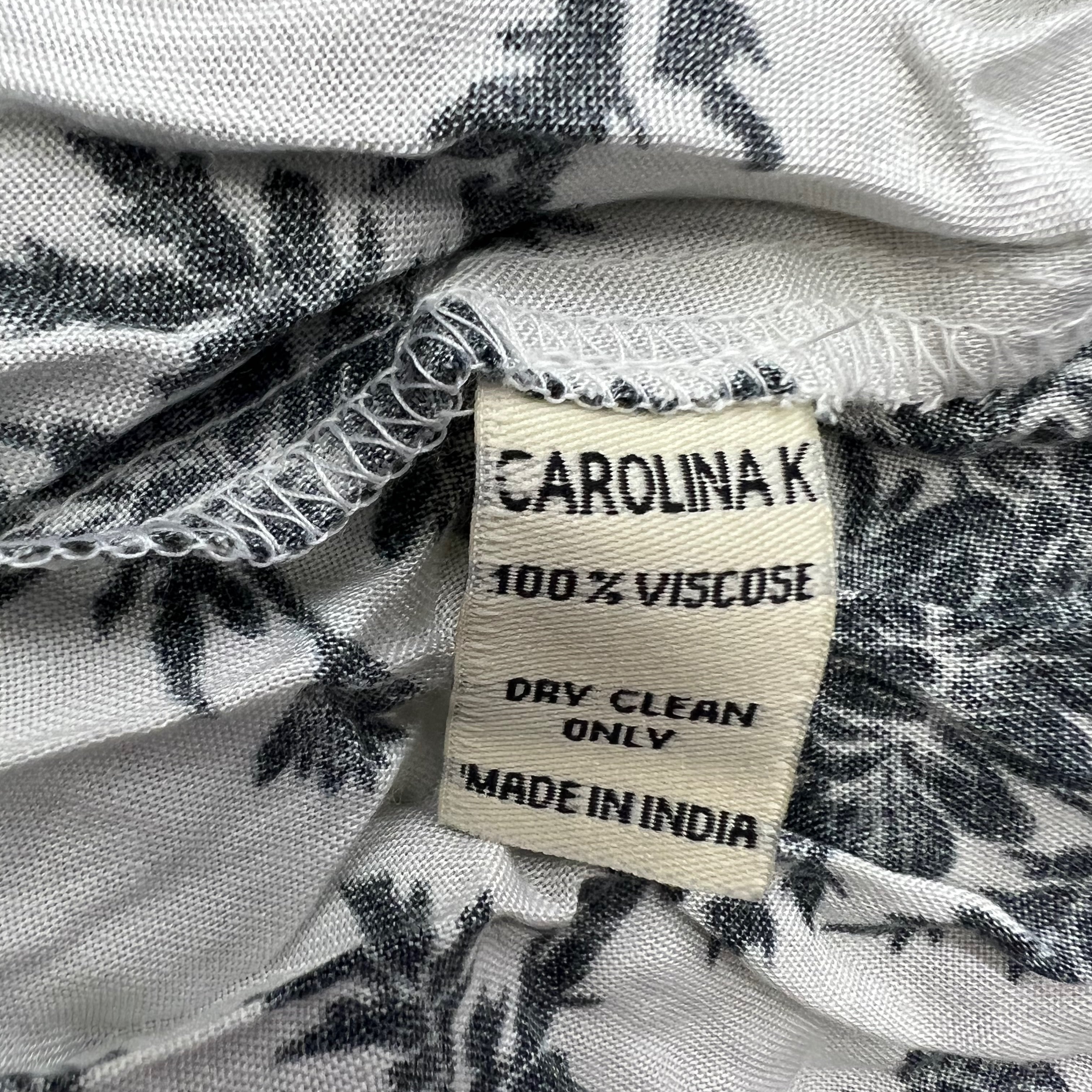 NEW Carolina K Carmella Button Front Long Sleeve Black Lotus Floral Blouse Shirt