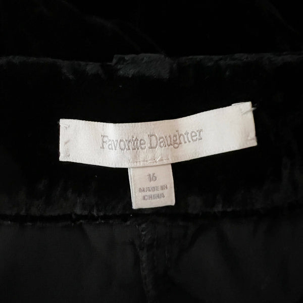 NEW Favorite Daughter The Velvet Velour Favorite Straight Leg Casual Pants Black