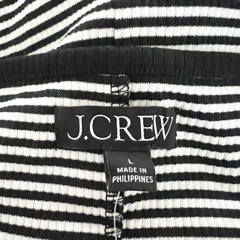 NEW J. Crew Vintage Rib Henley Knit Stretch Scoop Neck T-Shirt In Stripe Large