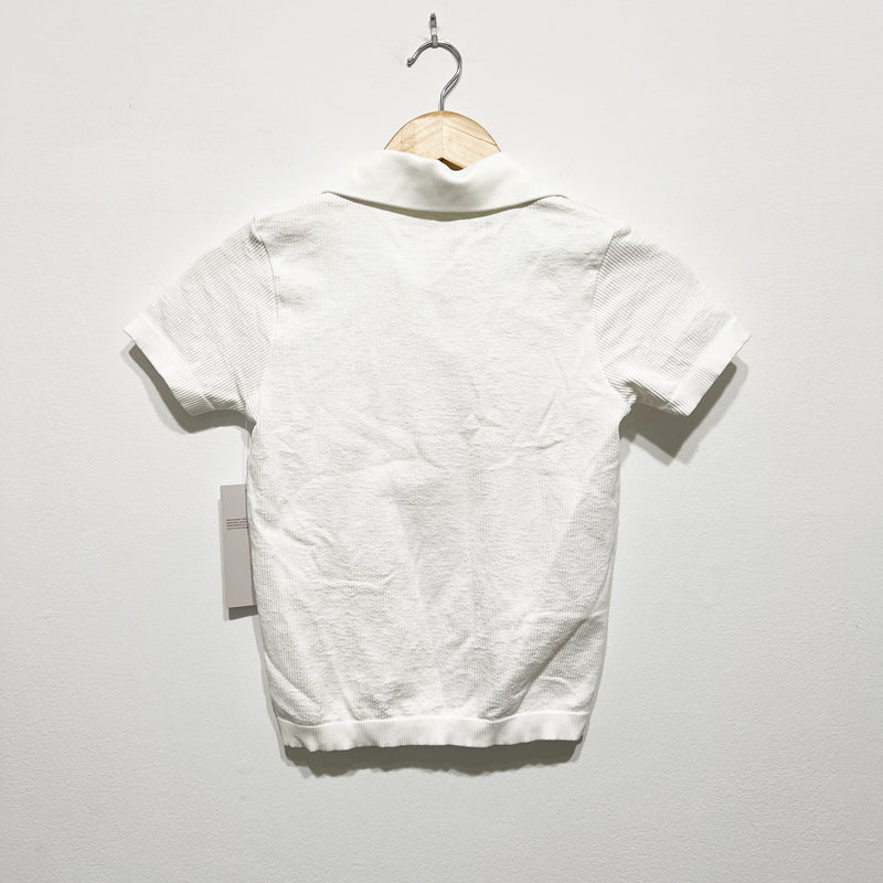 NEW Zella Women's Athletic All Day Textured Stretch Short Sleeve Polo Shirt XS