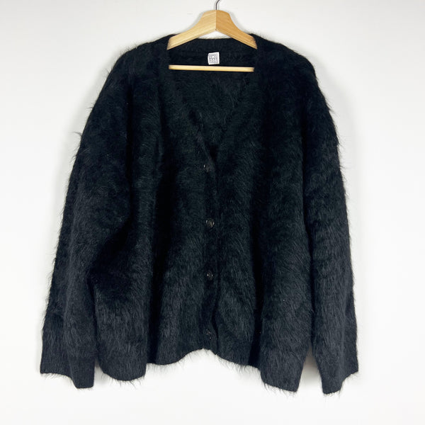 Toteme Boxy Alpaca Cardi Fuzzy Furry Knit Stretch Cardigan Sweater Oversized M/L
