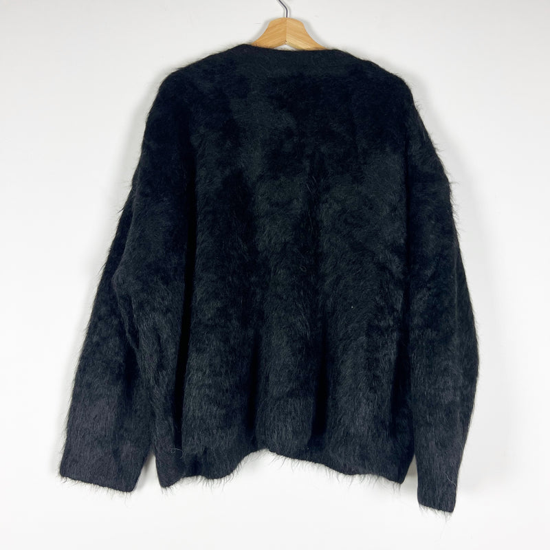 Toteme Boxy Alpaca Cardi Fuzzy Furry Knit Stretch Cardigan Sweater Oversized M/L