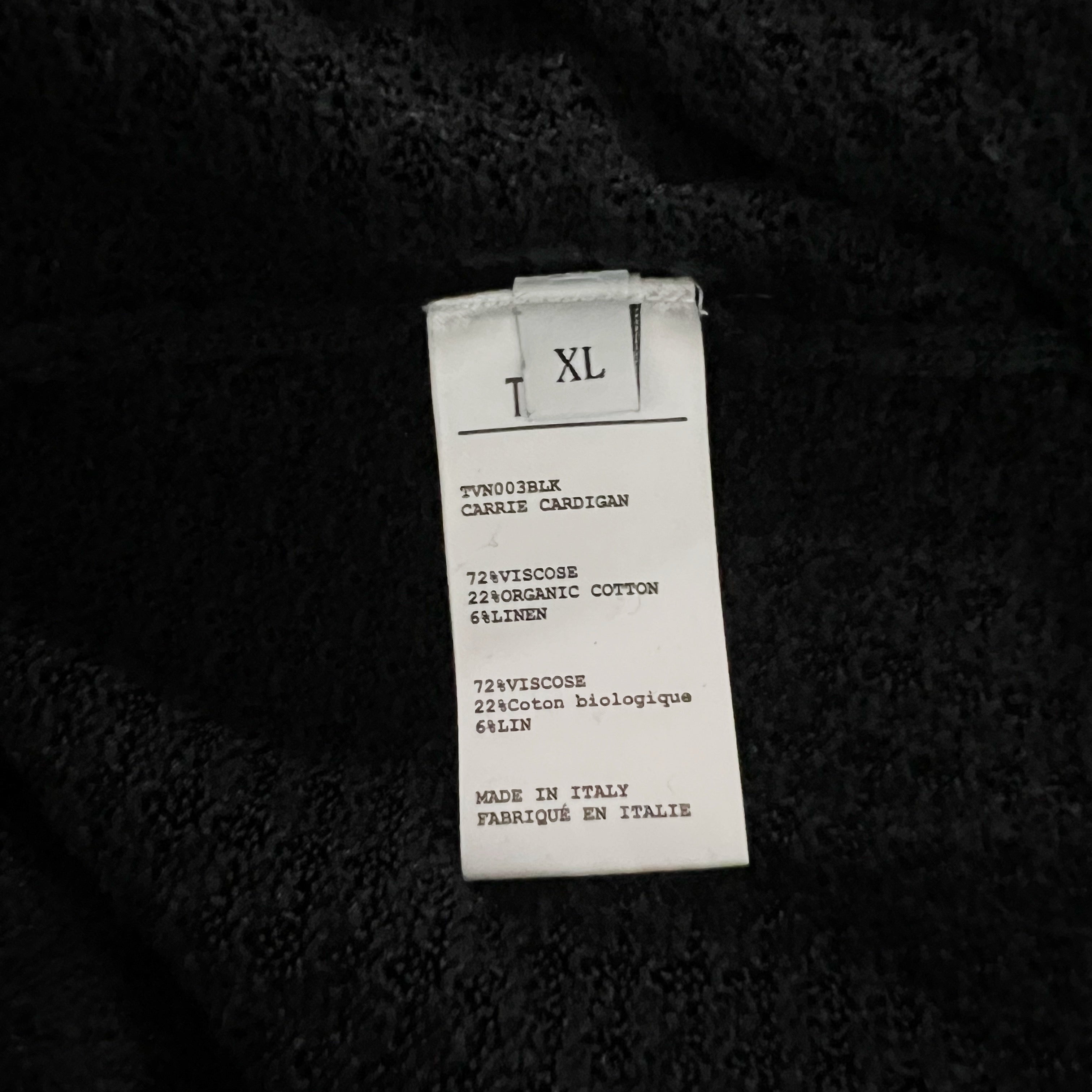 Tove Carrie Organic Cotton Linen Knit Stretch Button Front Cardigan Sweater XL