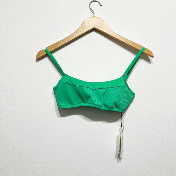 NEW Sanctuary Refresh Rib Convertible Bandeau Swim Bathing Suit Bikini Top Green