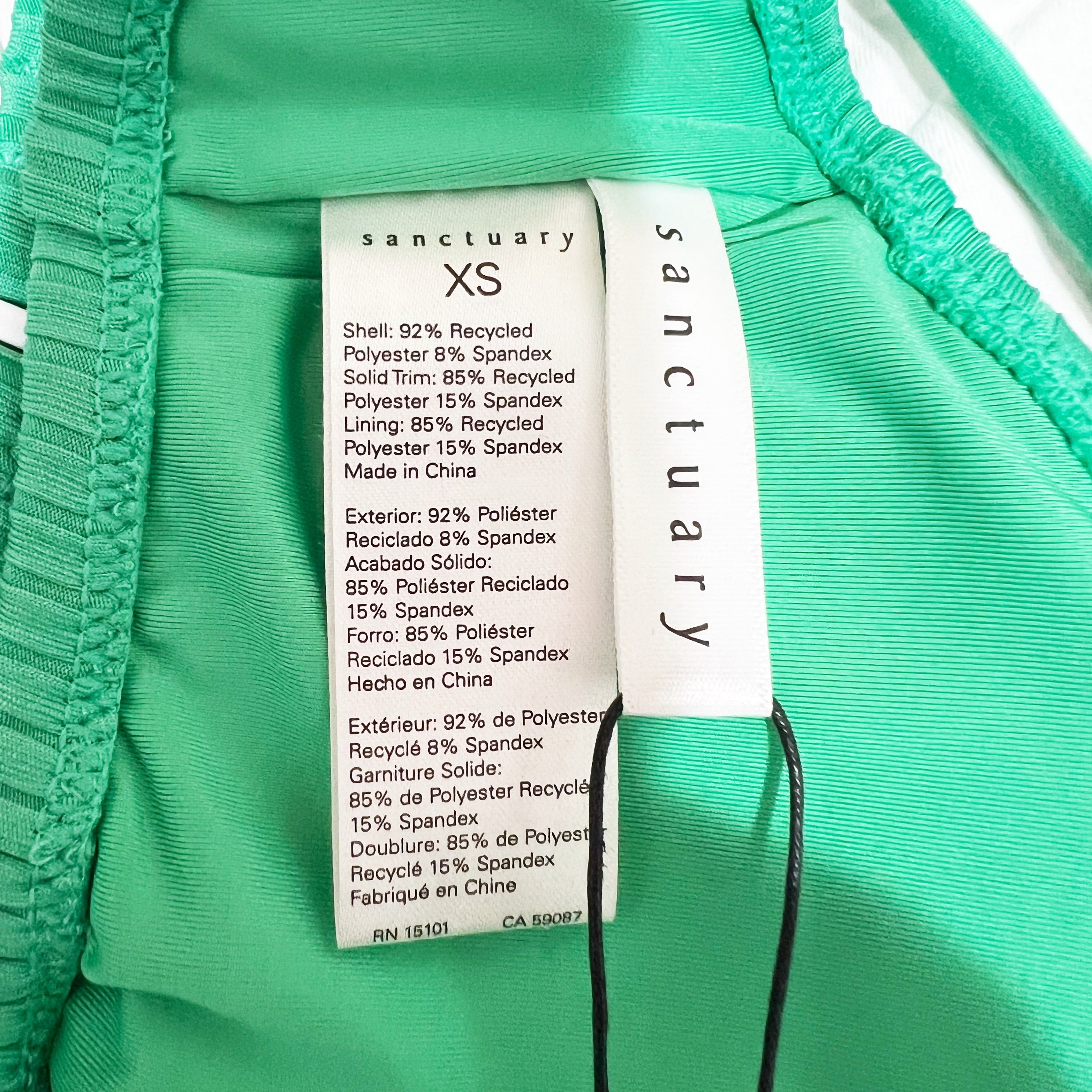 NEW Sanctuary Refresh Rib Convertible Bandeau Swim Bathing Suit Bikini Top Green