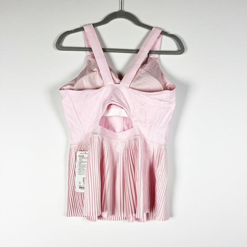 NEW Lululemon City Tank Accordion Pleated Athletic Work Out Tank Top Barely Pink