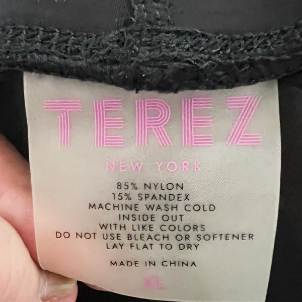 Terez Women's Star Print Pattern High Waisted Athletic Work Out Leggings Black