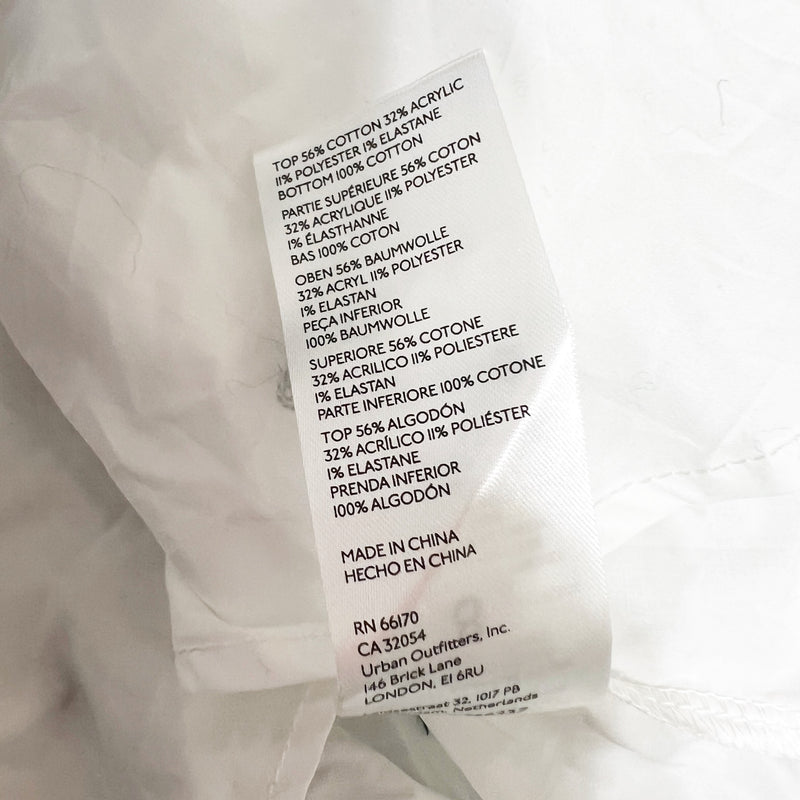 NEW Maeve Anthropologie Cotton Cable Knit Crew Neck Sweater Overlay Gray White