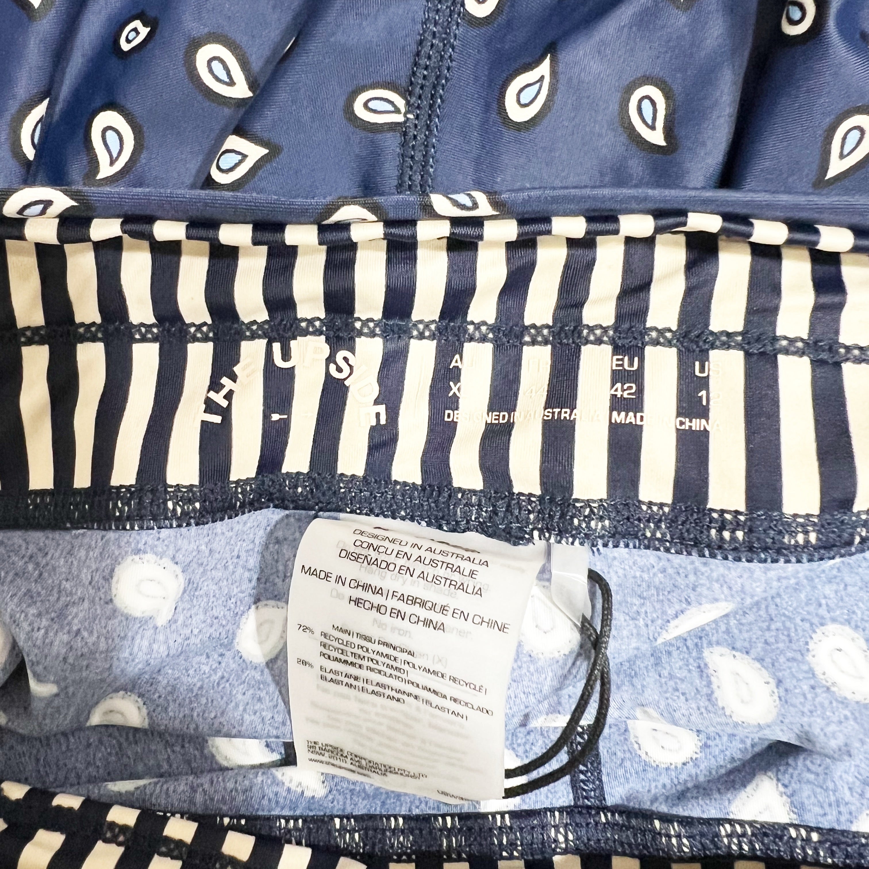 NEW The Upside Ditsy Paisley Midi Printed Stretch Recycled 7/8 Leggings Multi XL