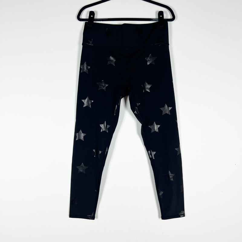 Terez Women's Star Print Pattern High Waisted Athletic Work Out Leggings Black