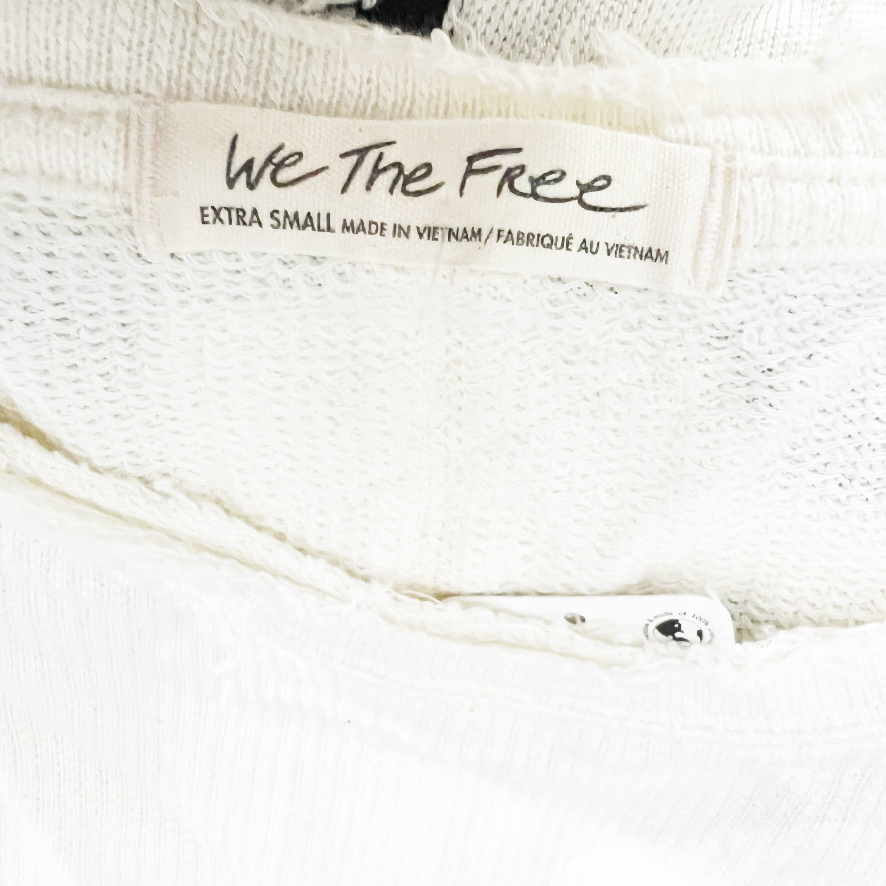 NEW Free People Off My Mind Cropped Fray Edge Hem Oversized T-Shirt Nilla Cream