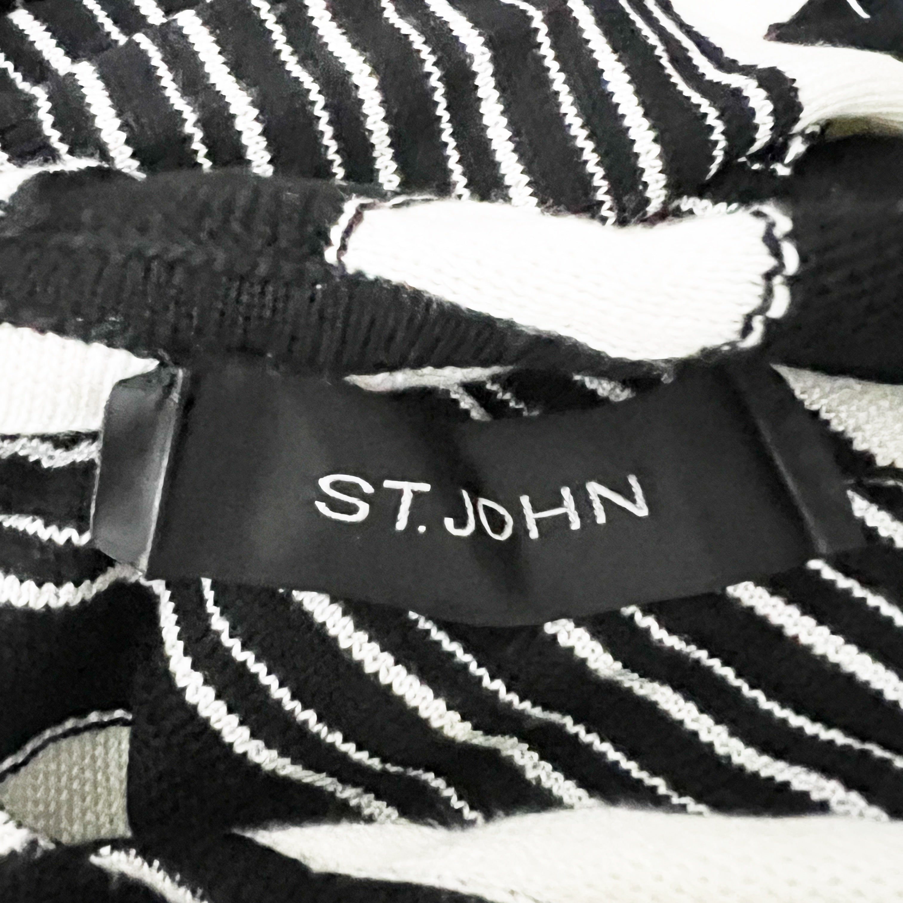 St. John Women's Wool Cashmere Knit Stretch Textured Woven Hoodie Sweater Large