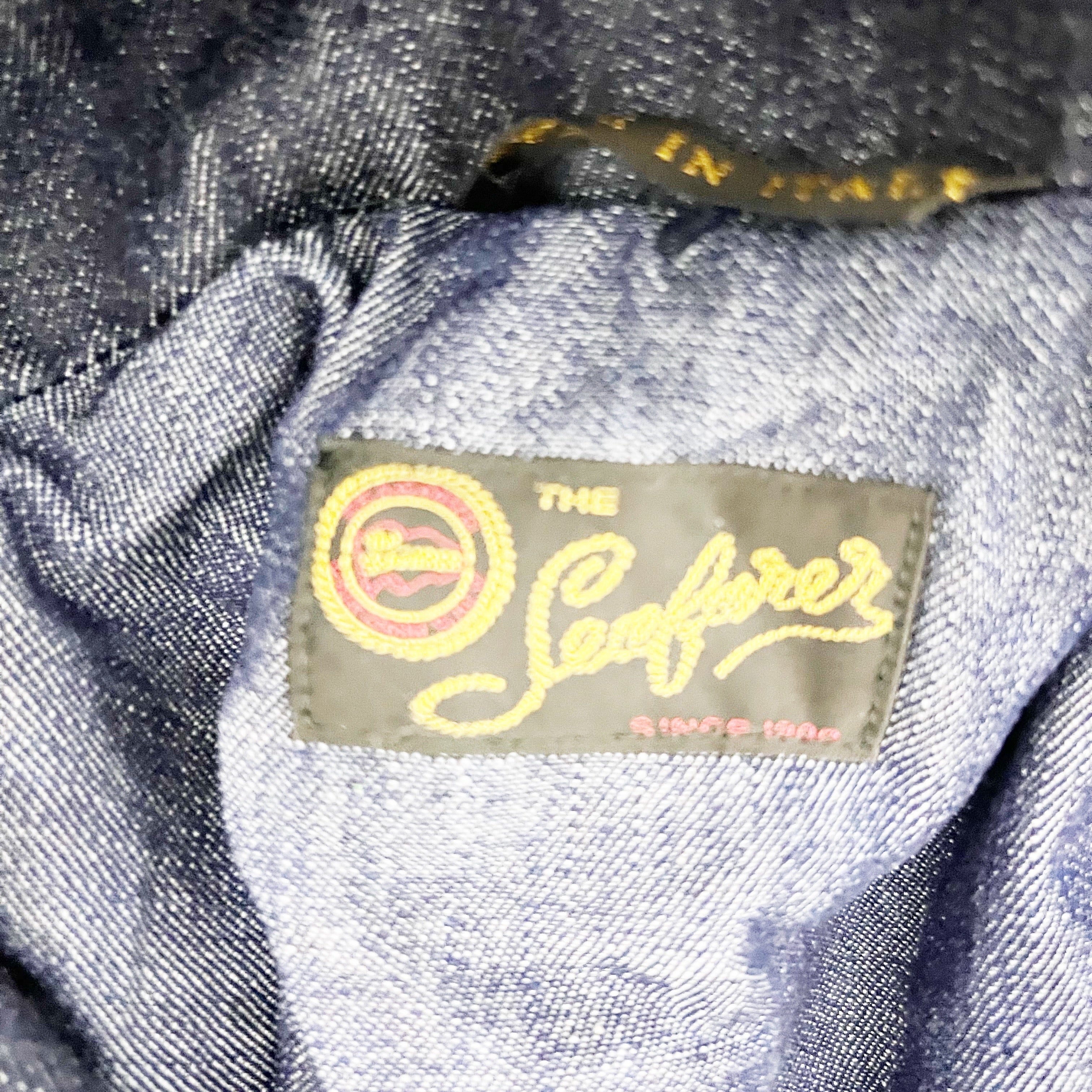 NEW Seafarer Cotton Denim Jean Sleeveless Double Breasted Jacket Vest Navy Blue