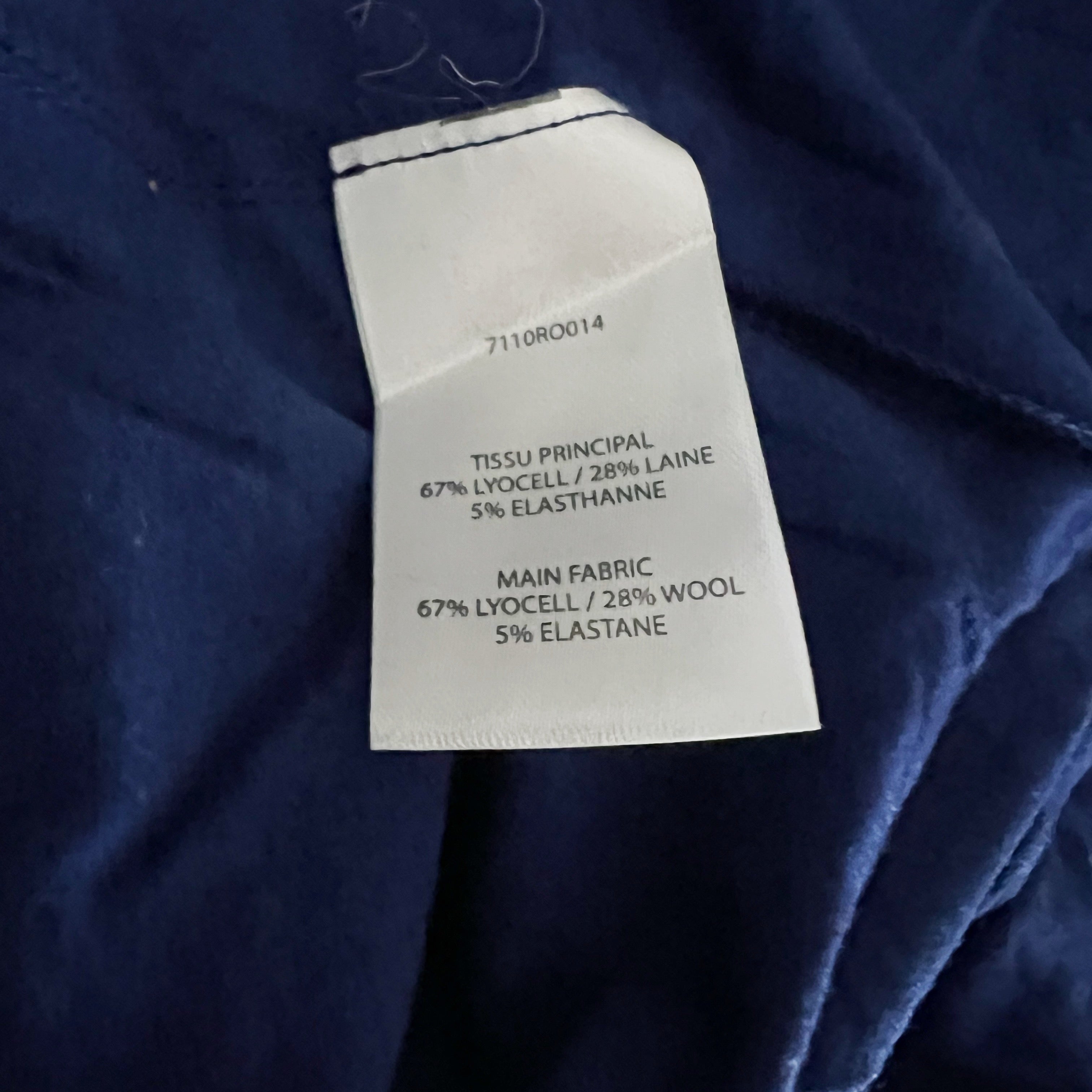 NEW Carven Jersey Stretch Knit Asymmetrical Hem Long Sleeve Tee Shirt Dress Blue