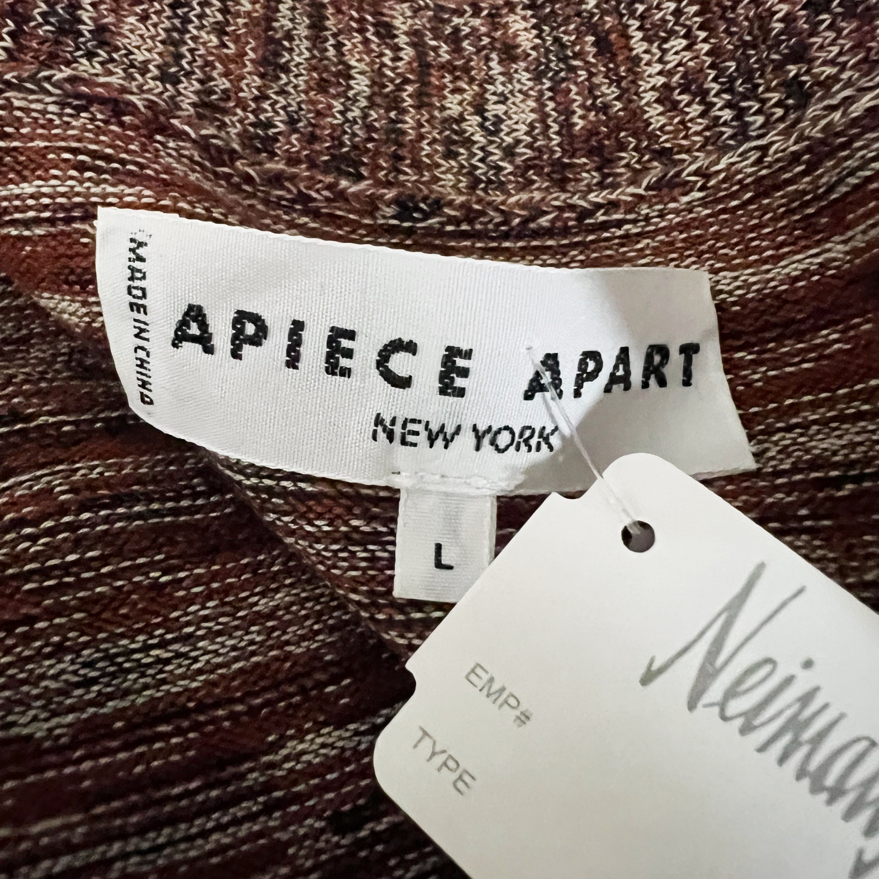 NEW Apiece Apart Freida Cotton Knit Multi Red Stripe Open Front Cardigan Sweater