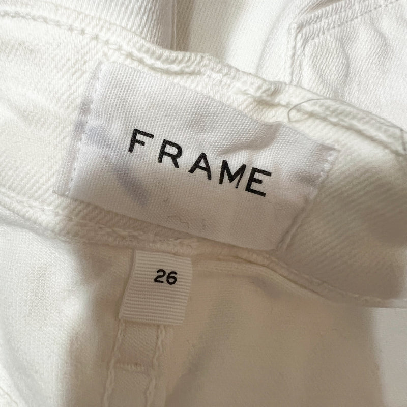 Frame Denim Le Cutoff Cotton Stretch Distressed Cut Off Blanc Rookley Jean Short